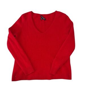 41 Hawthorn Cashmere Red V-Neck Sweater